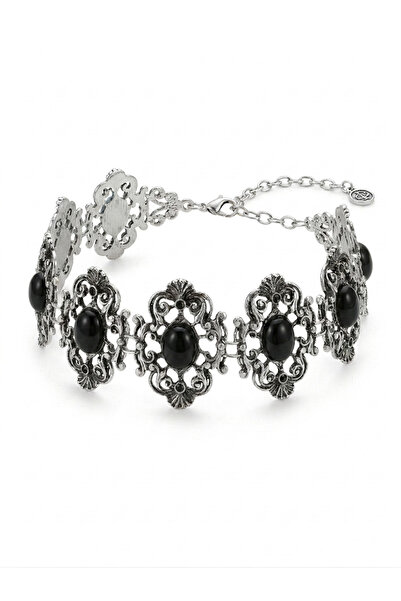 Capo by Aytaç Yamaç Otantik Etnik Oksit Gümüş Kaplama Choker Kolye Taşlı Kadı...