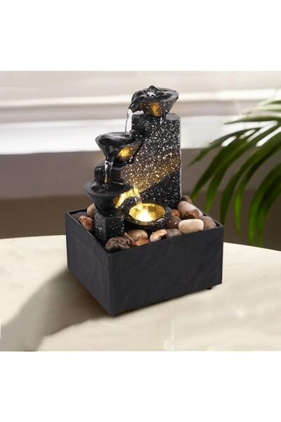 Generic SKEIDO Tabletop Waterfall Fountain with Soft LED Lights -Flowing Wate...