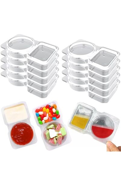 Generic Double Compartment Snack Containers with Lids Snack Pack Containers f...