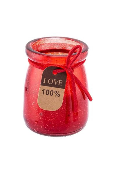 Generic Brand AKDC Candle W/Glass Holder L(5CM) XW(5CM) XH(7CM) Red