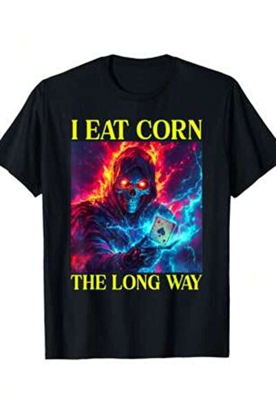 kai22 Soft Cotton Crew Neck Tee, Funny Oddly Specific Dank Meme Flaming Skele...
