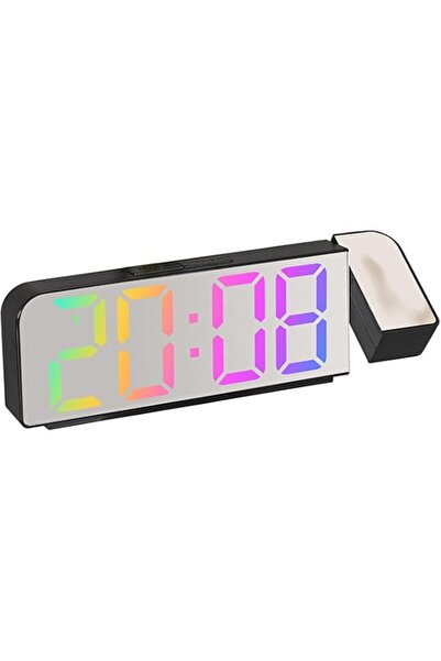 Generic Brand Tazweeq Projection Alarm Clock, 7.4 Inch LED Mirror Display & 1...