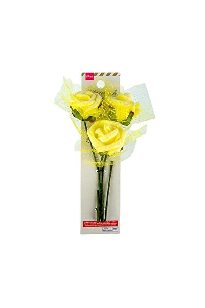 Generic Brand DAISO Glitter Rose Picks (3-Pack) - Yellow