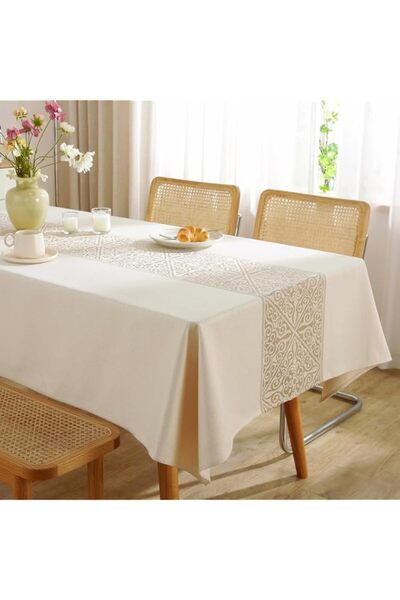 Generic Joyzzz Rectangle Tablecloths, 140x220cm Heavyweight Cotton Linen Tabl...