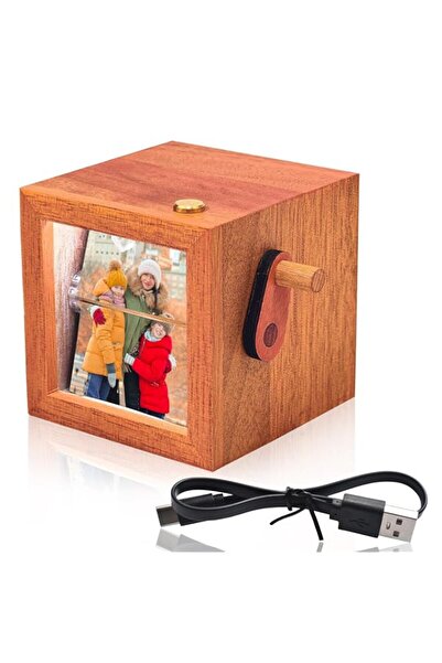 Generic Picture Flip Box, Personalized Hand-Crank Photo Flipbook Frame, Rotat...