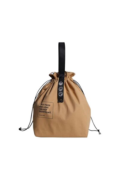 Generic Insulated Lunch Bag with Drawstring Closure, Wide-Open Canvas Drawstr...