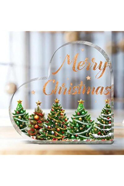 Generic Brand Acrylic Heart-Shaped Christmas Tree Sign Paperweight Decoration...