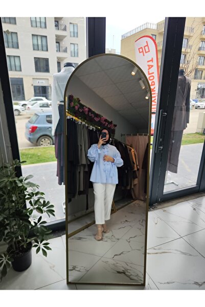 Kadın Fiyonk Detaylı Düğmeli Oversize Gömlek