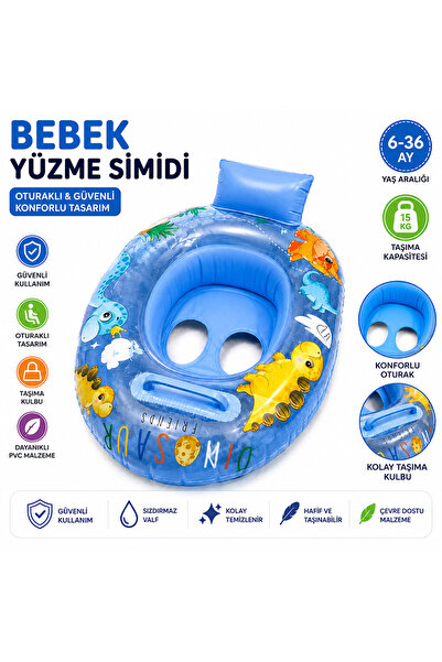 Miro Toys Baby Inflatable Swimming Ring with Seat, Back Support and Handle, 6...