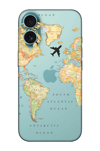 iPhone 16 Plus Dünya Haritalı Telefon Kılıfı