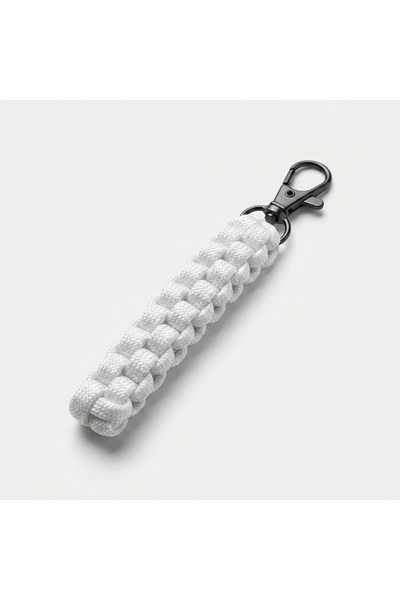 PARACORD ALPİN /Parlak Beyaz Kare Örgü Çanta & Ekipman Klipsi