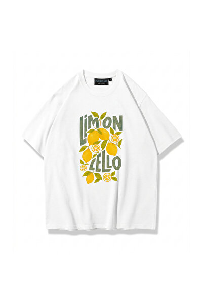Gölge Store Unisex Cello Lemon Tshirt White Printcraft