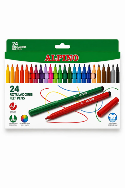Alpıno 24 Color Felt Tip Pen Set |   Vibrant Colored Painting and Drawing Pen...