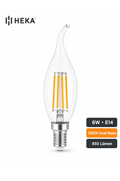 6w E14 Kıvrık Led Flament Ampul Gün Işığı