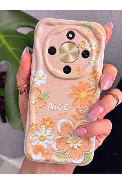 Rivor Honor Magic 8 Lite Uyumlu Kılıf Kamera Korumalı 3D Kabartma Papatya ve ...