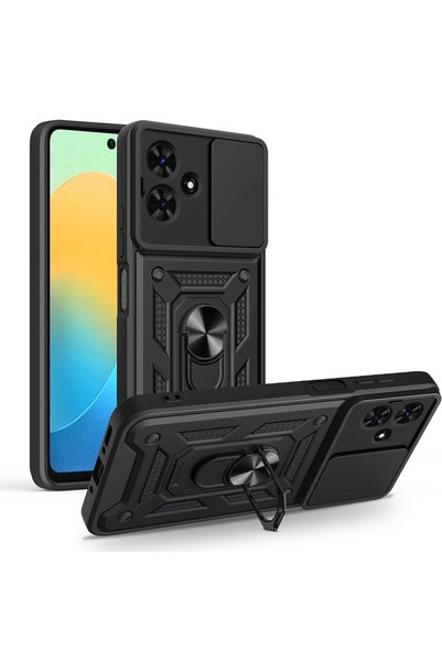 zore Tecno Spark Go 2 Case Sliding Camera Protector Magnetic Stand Tank Prote...
