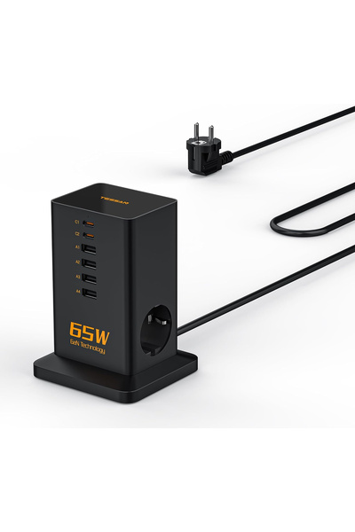 TESSAN Prelungitor tip Turn, ZTS-FS02DE00, 2x USB-C, 4x USB, 2 prize, încărca...