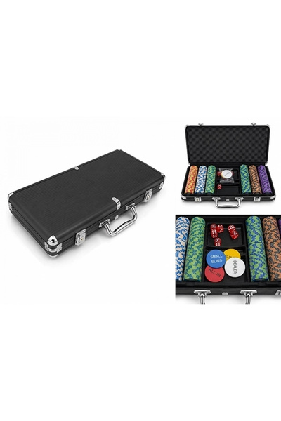 Epilons Poker Game with Leather Bag, 300 Chips and 2 Playing Cards Alk5371