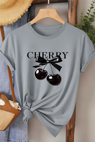 l'eivor Tricou de damă din bumbac cu imprimeu Dark Cherry