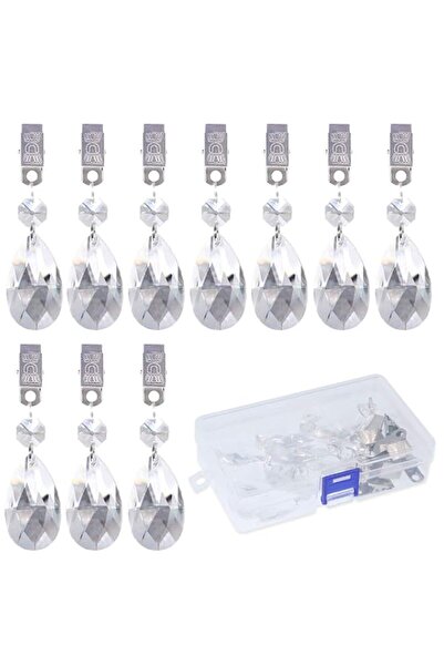 Generic Swpeet 10Pcs Crystal Tablecloth Weights with 10Pcs Metal Clip Kit, Cr...