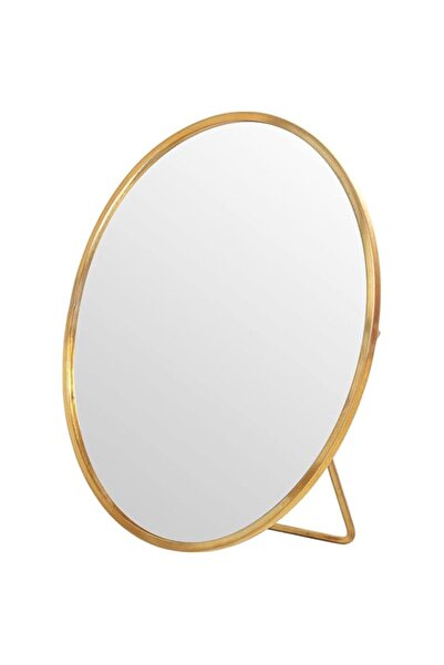 Generic Vanity Makeup Mirror with Gold Frame, Desktop Simple Standing Mirror ...