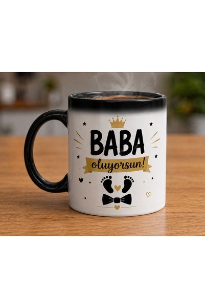 Genel Markalar Baba oluyorsun tasarımlı sihirli kupa bardak