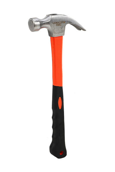 Lawazim 250g Claw Hammer - Plastic Handle Nail Hammer with Curved Claw for Ca...
