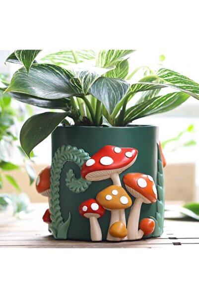 Generic GUGUGO Colorful Mushrooms Planters Cute Unique Rainbow Planter with D...