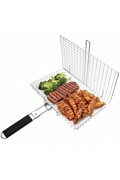 Generic Portable Outdoor Camping BBQ Rack, 32x22.5x4cm Stainless Steel BBQ Ra...