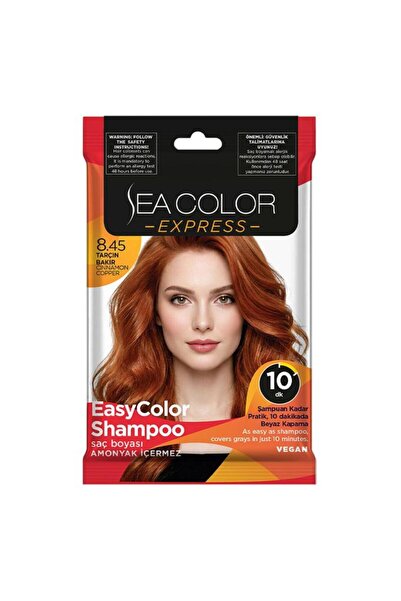 seacolor Sea Color Express Amonyaksız Şampuan Saç Boyası 8.45 Tarçın Bakır