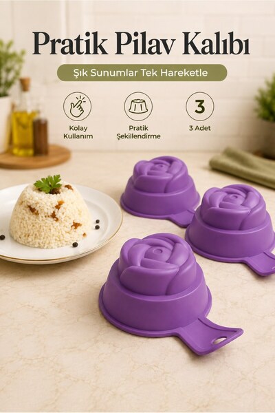 Monteor Rice Mold with Rose Pattern and Handle, Practical Portioning and Pres...