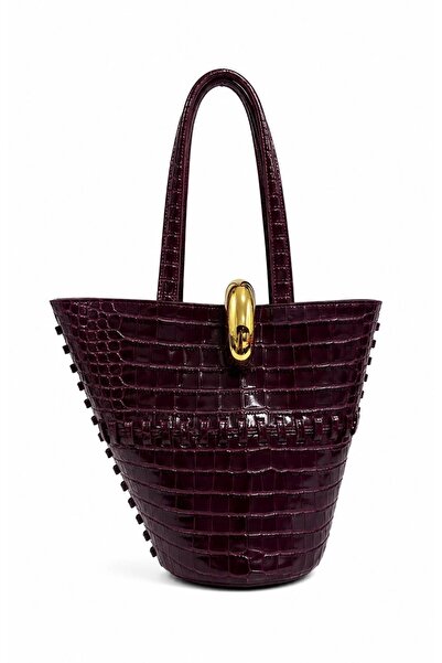 Angelovia Crocodile Patterned Vegan Leather Shoulder Bag