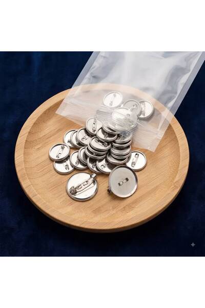 WORDAKS 2.5 Cm Kapaklı Metal Broş İğnesi Yaka İğnesi Aparatı 25 Adet