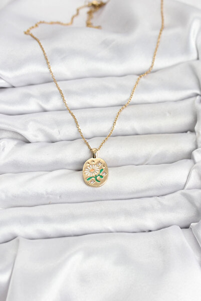 online kapsulavm avm alışveriş 316L Steel Chain Daisy Figured Women's Necklace