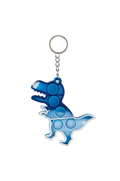 OEM Breloc Pop It Dinozaur Albastru 9,5 cm - Cadou Jucărie pentru Băieți