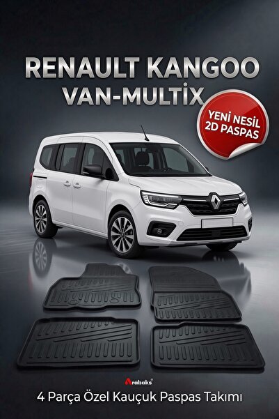 Arabaks RENAULT KANGOO VAN-MULTİX 4 Parça YENİ NESİL 2D Kauçuk Paspas Takımı ...