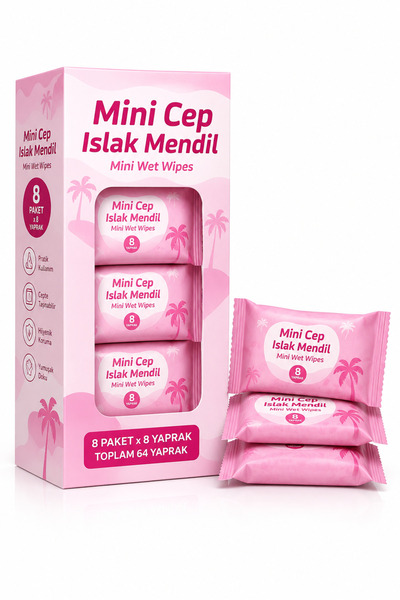Generic Brand Mini Pocket Wet Wipes 8X8 Pieces – Total 64 Sheets Bag and Trav...