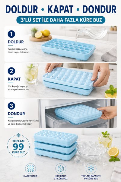 Generic Brand 33-Piece Sphere Ice Tray Round Ice Mold (3 Pieces)