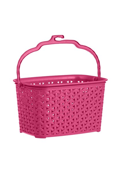 OEM Coș de rufe roz din plastic împletit 22x15x12cm