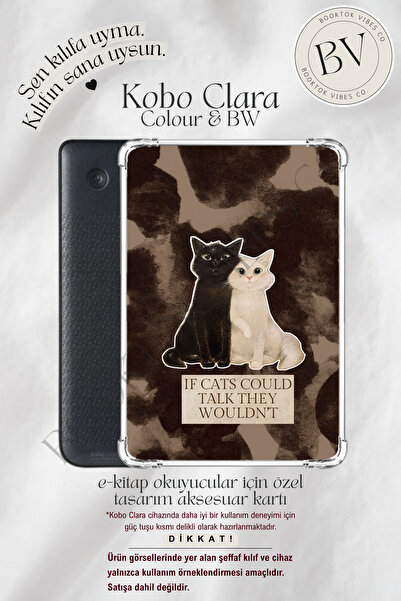 BookTok Vibes Co. Kedi Temalı Insert - Kindle ve Kobo E-Kitap Okuyucuları içi...
