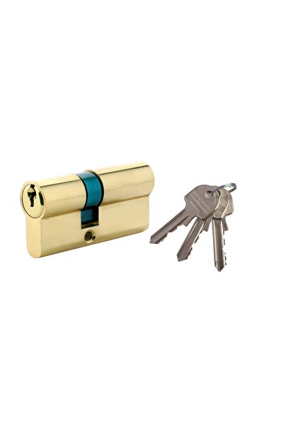 OEM Centered security cylinder, natural brass, standard 3 keys, L90 45 x 45 m...