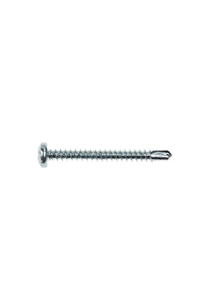 OEM Self-drilling wood screw, steel, white zinc plated, with convex head, Phi...