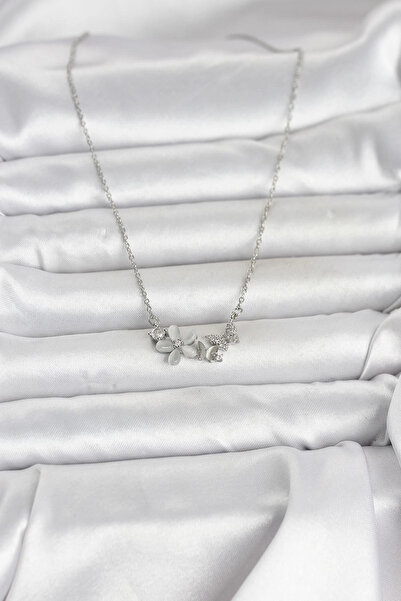 online kapsulavm avm alışveriş 316L Steel Chain Silver Color Flower and Butte...