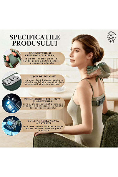 Generic Masator Electric Shiatsu pentru Relaxare Cervicală, Reîncărcabil, 3 V...