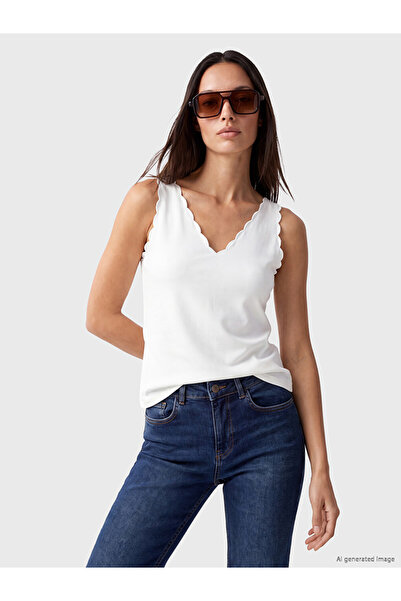 LC Waikiki V Neck Embroidered Women's Tank Top
