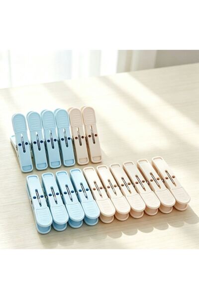 KMT Large durable plastic clothes pegs set of 16 pieces, 8.5 cm, strong metal...