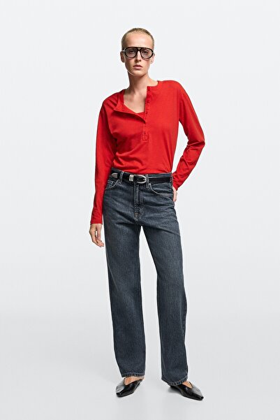 Massimo Dutti Yüksek bel straight fit jean