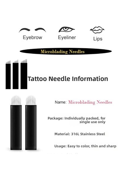 estorilcosmetic 50 قطعة من إبر الميكروبلادينغ السوداء ذات 18 دبوسًا وشفرة 0.18 ملم للقلم اليدوي، إبرة تاتو للمكياج الدائم، الأحجام المتاحة: 12U، 14U، 16U، 18U، 7F، 12F، 14F، 16F، 18F، 21F