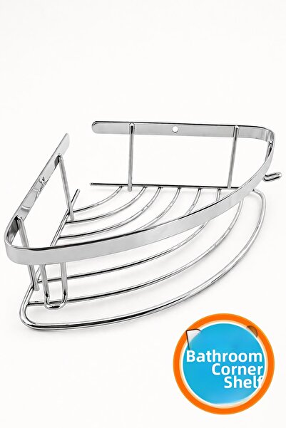 NZB Single Layer Chrome Shampoo Holder 18X18 cm Screws Included Bathroom Sink...