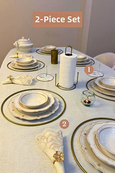 Edora Home Σετ 2 τεμαχίων ματ χρυσό σετ 6 τεμαχίων Supla όρθιας χρήσης χάρτιν...